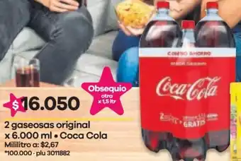 Éxito Coca COla 2 Gaseosas Original 6000ml oferta