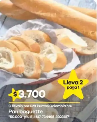 Éxito Pan Baquette oferta