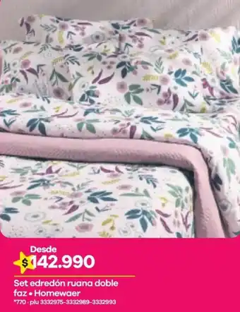Éxito Set Edredón Ruana Doble Homewaer oferta