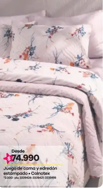 Éxito Juego de Cama y Edredón Estampado Colnotex oferta