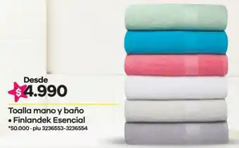 Éxito Toalla Mano y Baño Finlandek Esecial oferta