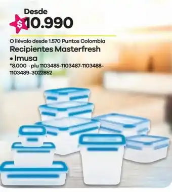 Éxito Imusa Recipientes Masterfresh oferta