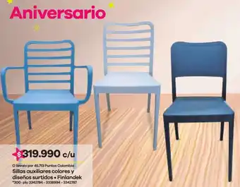 Éxito Sillas Auxiliares Colores y Diseños Surtidos Finlandek oferta