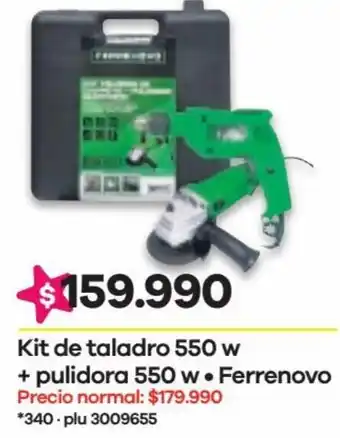 Éxito Kit de Taladro 550W + Pulidora 550W Ferrenovo oferta