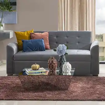 Muebles Jamar Sofa 3 puestos bruce microfibra malaya gris plomo oferta