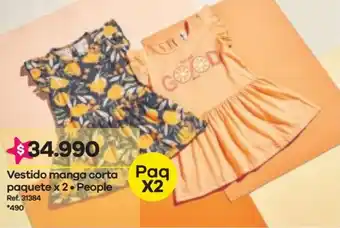 Éxito Vestido Manga Corta Paquete x 2 People oferta