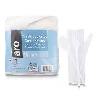 Makro Set cubiertos aro cuchara-tenenedor-cuchillo 50u oferta