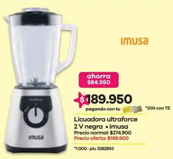 Éxito Imusa Licuadora Ultraforce 2V Negra oferta