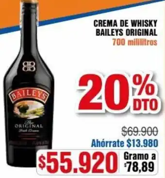 Alkosto Crema de Whisky Baileys Original 70ml oferta