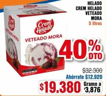 Alkosto Helado Crem Helado Veteado Mora 5L oferta