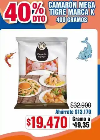 Alkosto Camarón Mega Tigre Marca K 400g oferta