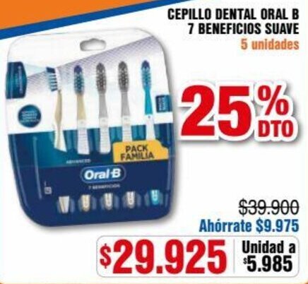 Alkosto Cepillo Dental Oral B 7 Beneficios Suave 5 unid oferta