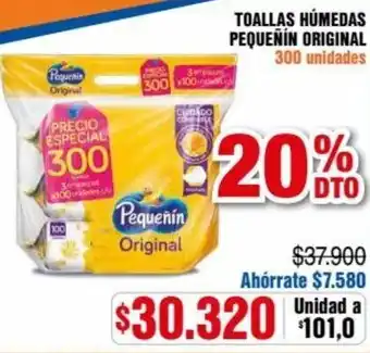Alkosto Toallas Humedas Pequeñin Original 300 unid oferta
