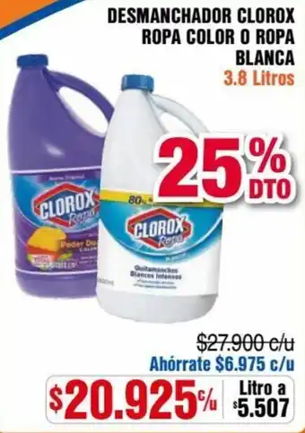 Alkosto Desmanchador Clorox Ropa Color o Ropa Blanca 3,8L oferta