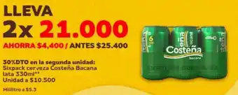 Oxxo Sixpack Cerveza Costeña Bacana Lata 330ml oferta