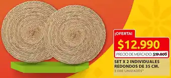 Ara Set 2 Individuales Redondos de 35cm oferta