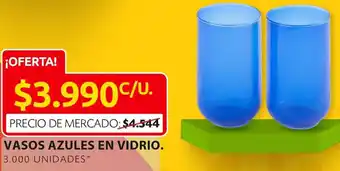 Ara Vasos Azules en Vidrio 3000ml oferta