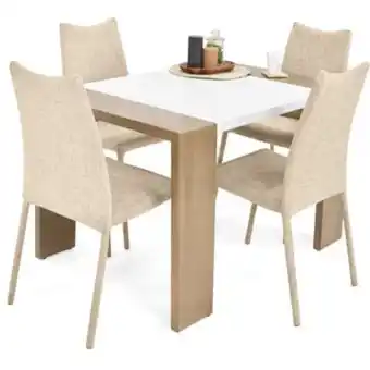Linio Comedor illinois 4 puestos - cenizo sillas palermo - beige oferta