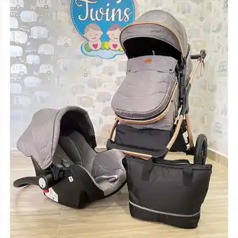 Éxito Coche moises cynebaby (el moises se dobla a la mitad) con portabebe gris oferta