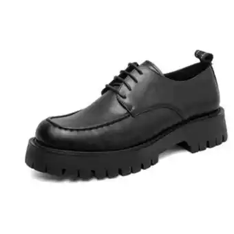 Linio Zapatos de cuero de estilo británico con suela gruesa para hombres oferta
