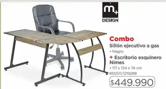 Easy Combo sillón ejecutivo a gas + escritorio esquinero nimes oferta