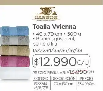 Easy Toallas vvienna cannon 500g oferta