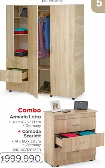 Easy Combo armario lotto + cómoda scarlett oferta