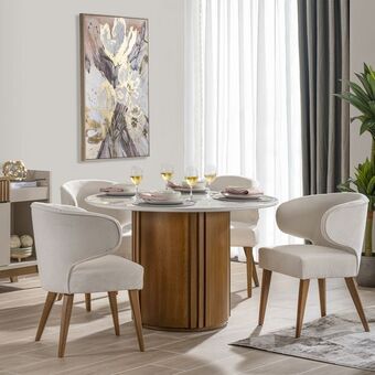Muebles Jamar Comedor 4 puestos stella velvet marfil poliuretano oferta