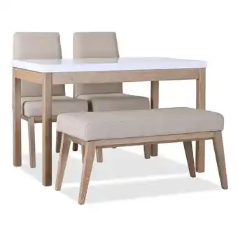 Muebles Jamar Comedor 4 puestos walcot eurolino marfil, natural oferta