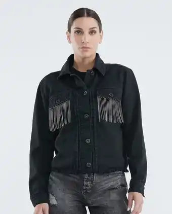 Chevignon Chaqueta de mujer, tipo trucker - flecos metálicos oferta