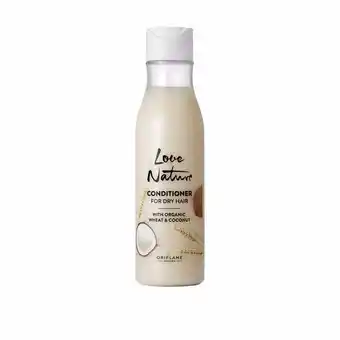 Acondicionador para cabello seco con trigo y aceite de coco orgánicos love nature