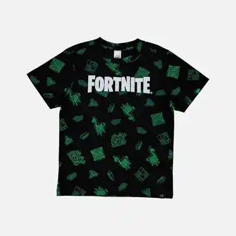 MIC Camiseta de niño, manga corta negro/verde de fortnite oferta