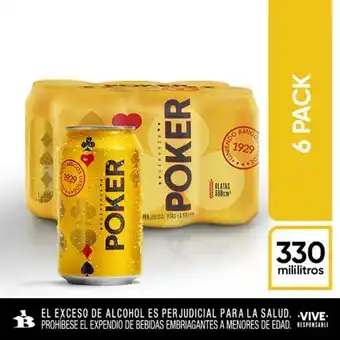Carulla Cerveza sixpack lata poker 1980 ml oferta