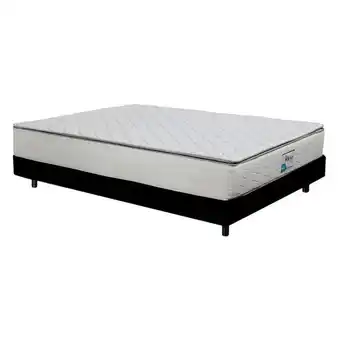 Alkosto Combo kline: colchón resortado doble esencial plus 140x190 + base cama negra oferta