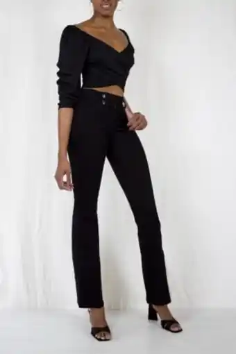 Chazari Jeans bota campana botones laterales oferta