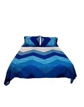 Flamingo Sabanas estampadas zig zag azul-gris oferta