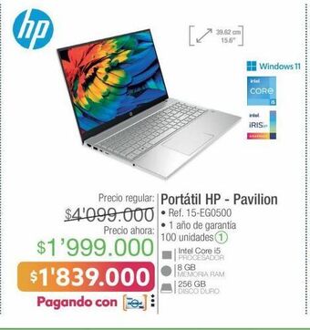 Jumbo Computador portátil hp oferta