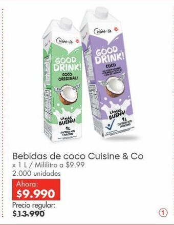 Metro Bebida de coco cuisine & co x 1l oferta