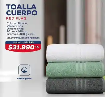 Tiendas D1 Toalla Cuerpo RED FLAG 70cm x 140cm oferta