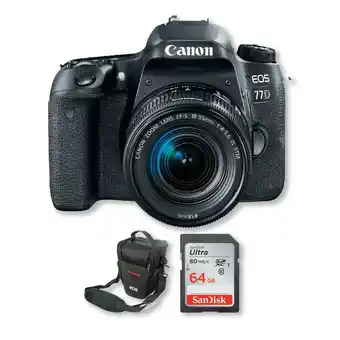 Falabella Canon 77d con lente 18-55mm + memoria 64gb + bolso oferta