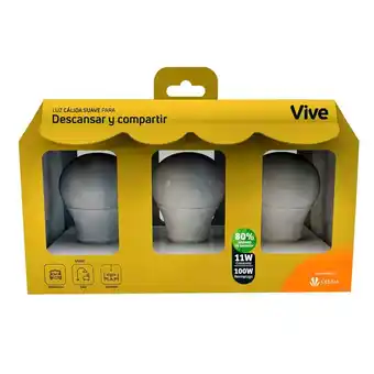 Falabella Kit x 3 Bombillos Vive Led 11W luz cálida oferta