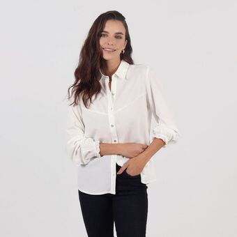 Fuera de Serie Blusa cuello camisero manga larga oferta