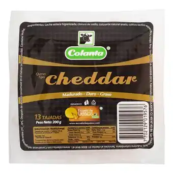 Makro Queso tipo cheddar colanta tajado 200g oferta