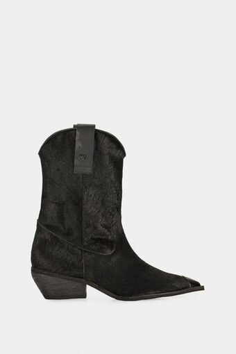 Vélez Botines ópalo de cuero pelo para mujer puntera metálica oferta