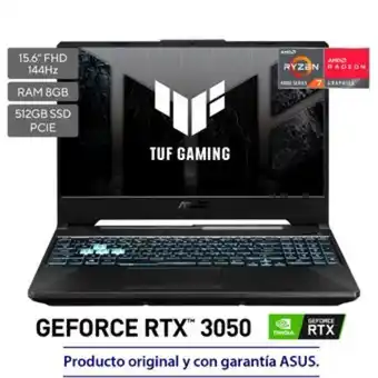 Linio Computador portátil asus tuf gaming 15.6 fa506ic ryzen 7 8gb ssd 512 gb - negro oferta
