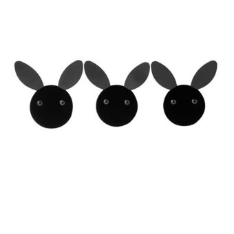 Tugó Set*3 perchero de pared conejo negro oferta