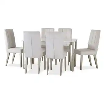 Muebles Jamar Comedor 6 puestos barton velvet beige, champaña oferta