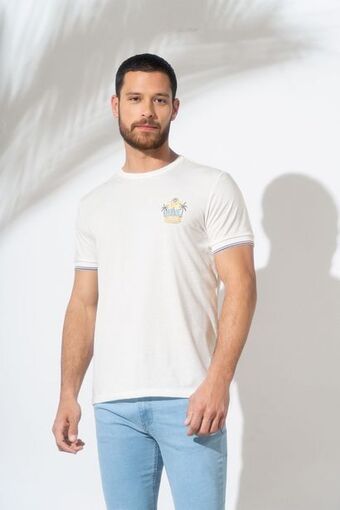 Pacífika Camiseta manga corta marfil oferta
