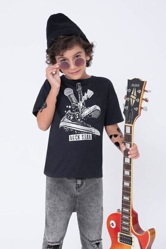Pacífika Camiseta manga corta negro oferta