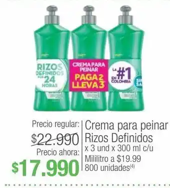 Jumbo Crema para peinar rizos definidos x 3 und x 300 ml c/u oferta